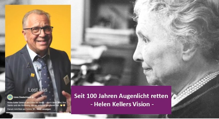 T. Jakuboswki (Vorstand der Lions Hilfe des Lions Club Schifferstadt-Goldener Hut) über das Wirken von Helen Keller